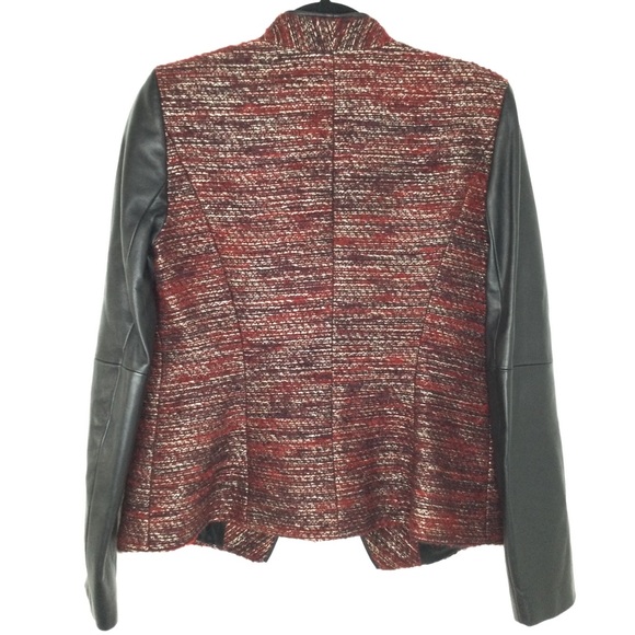 Classiques Entier Larch Tweed and Leather Coat M - Picture 7 of 9